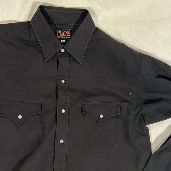 Men's Black Long-Sleeve size large from plains western wear - Picture 4 of 6